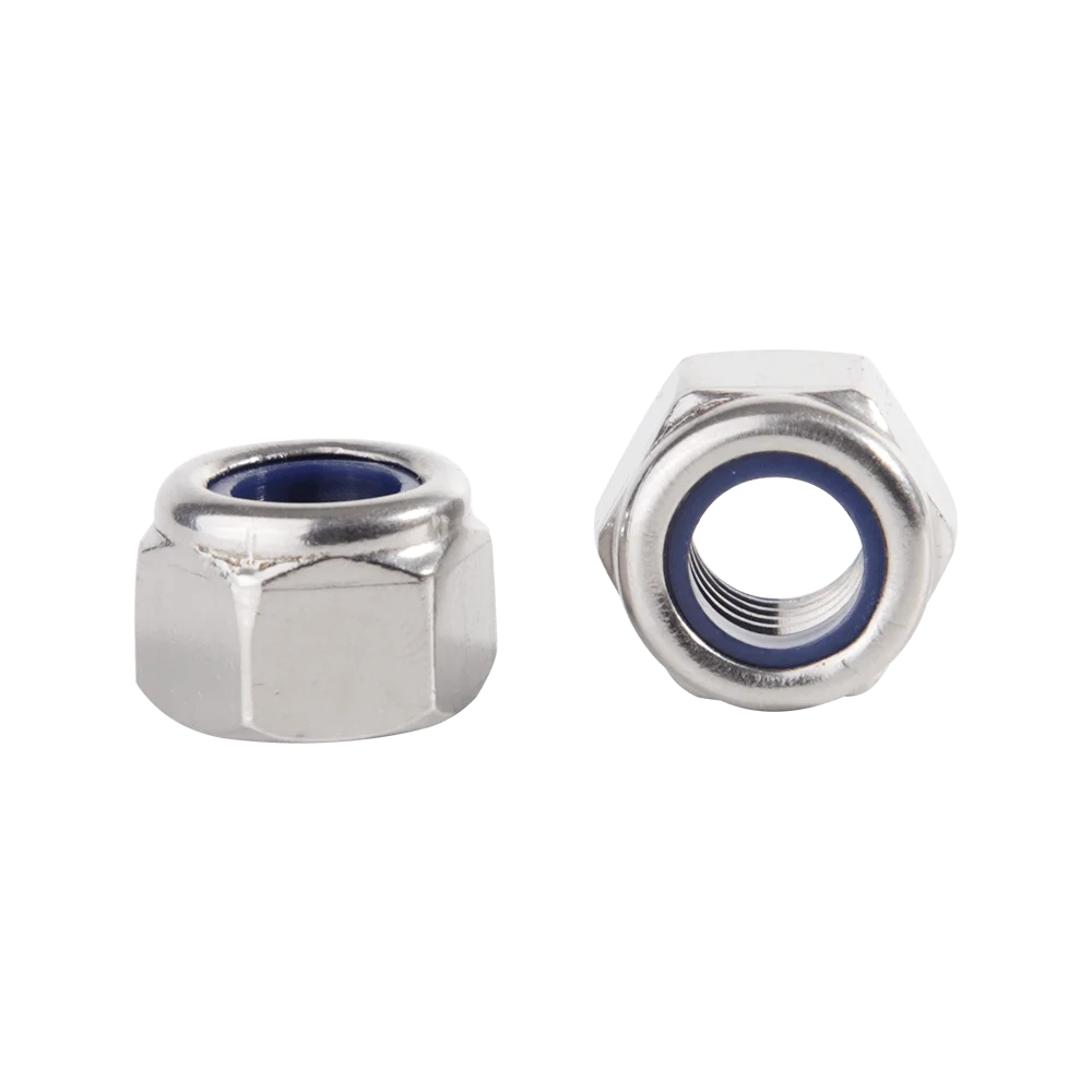 M4 M5 M6 M8 M10 M12 M16 DIN982 A2-70 304/A4-80 316 Stainless Steel Thickened Nylon Lock Nut Nylon Insert Self-lock Nuts