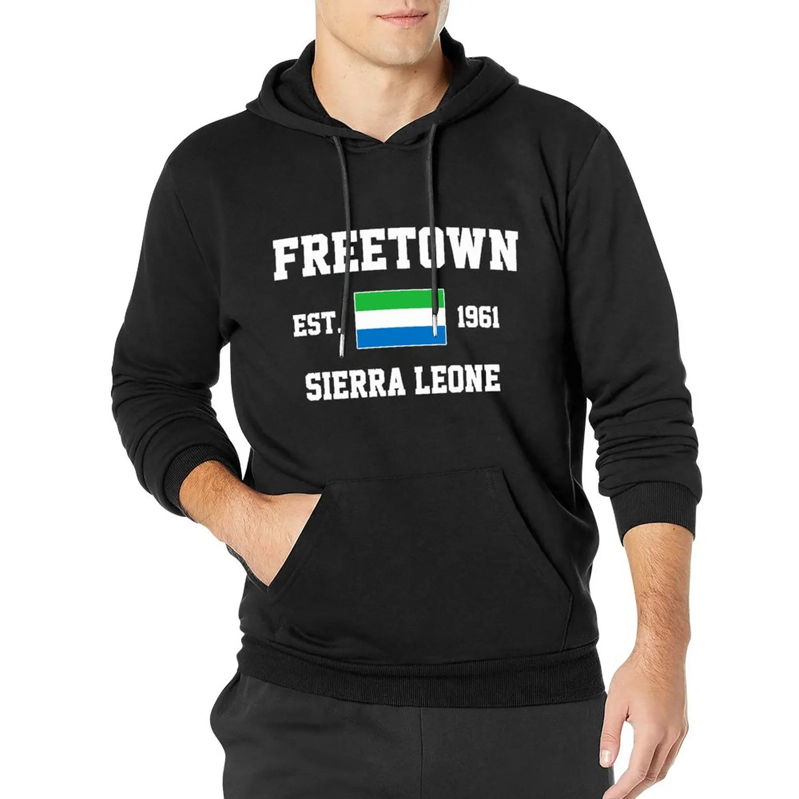 

Men Women Hoodies Sierra Leone EST.1961 Freetown Capital Hoodie Pullover Hooded Hip Hop Sweatshirt Cotton Unisex