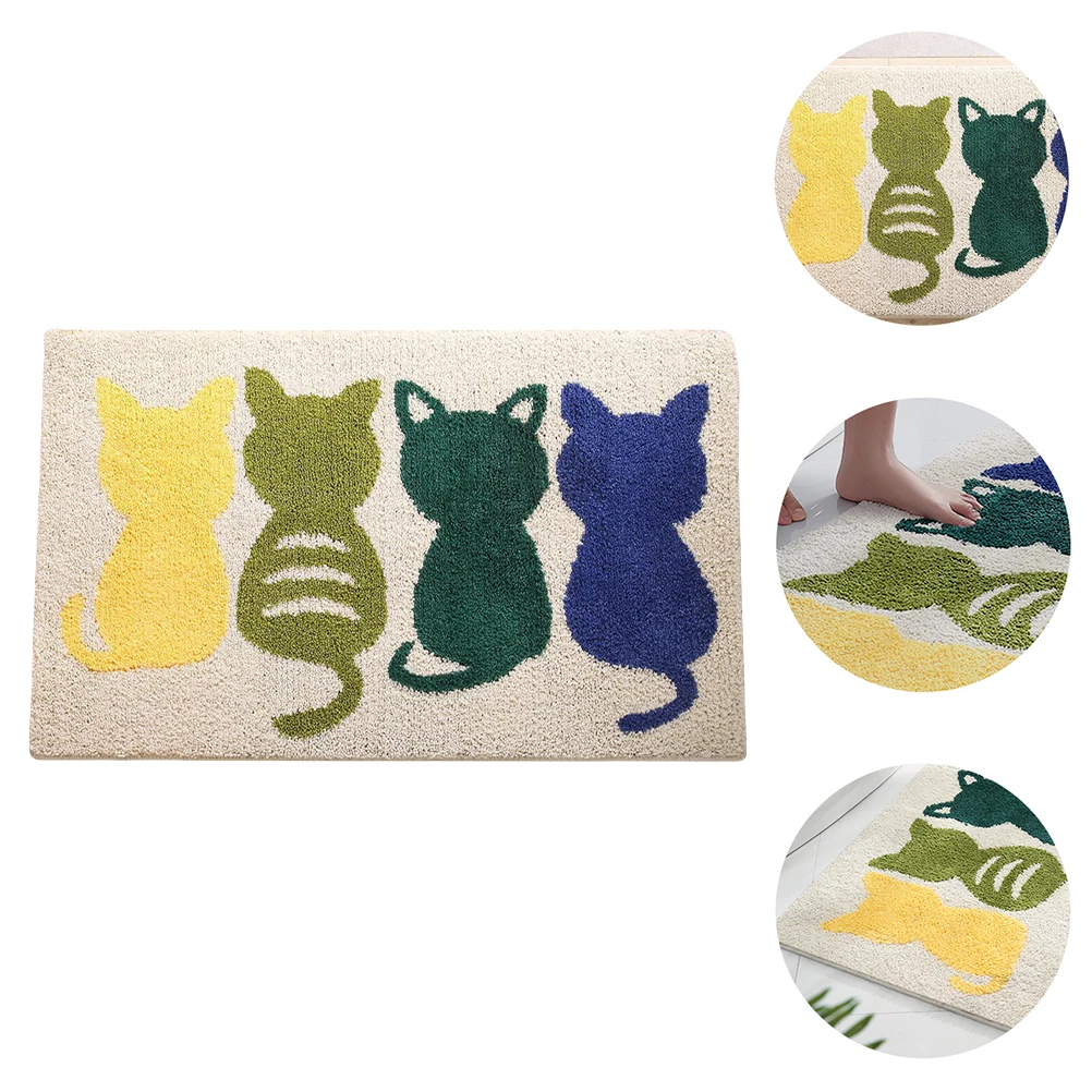 

Cartoon Non slip Bath Mat Foam Polyester Absorbent Cushion Kids Mats Bathroom Floor Rug Decorative Home Ground TPR Rubber