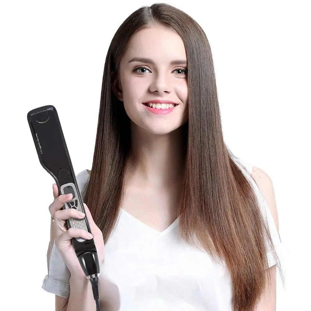 Hair Curlers For Women Hair Straightener Steam Titanium Ceramic Flat Iron Professional Electric Comb Hair Curling Iron Styler