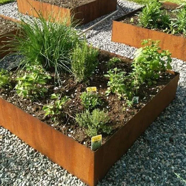 Custom Metal Lawn corten steel garden edging High Quality Corten Steel flower bed