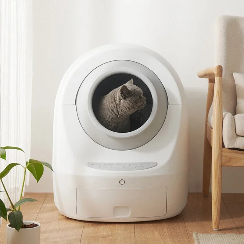 Smart Cat Litter Box Self-cleaning Automatic Cats Litter Box APP Closed Toilet Kitty Sandboxes UV Sterilization Pet Supplies