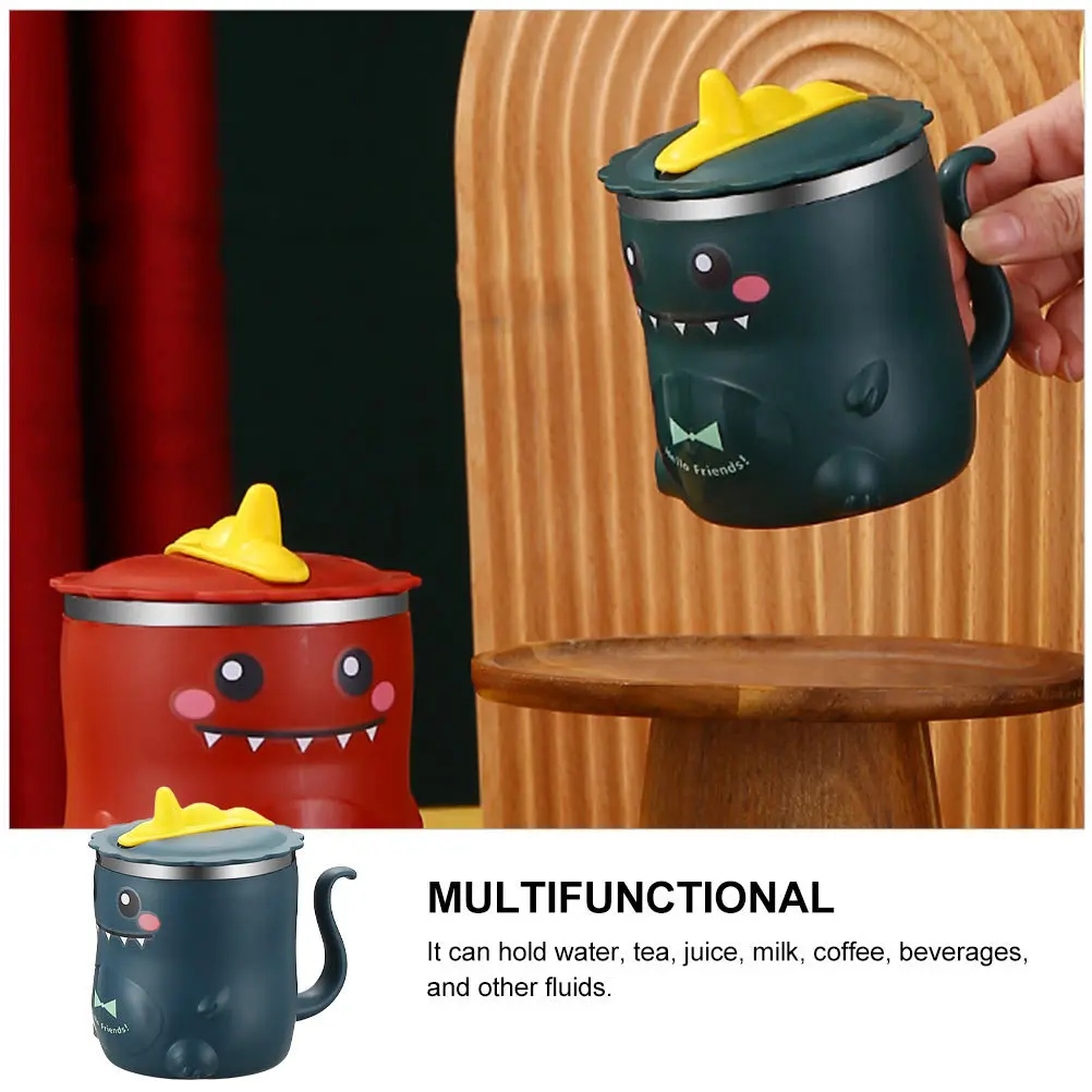 

1 шт., детская соломенная чашка для воды, нержавеющая сталь, мультяшный динозавр, тренировочная синяя прочная детская мерная чашка, принадлежности