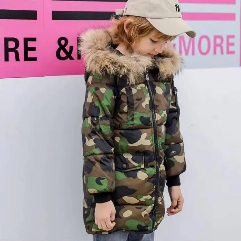 New  Boy  Winter Down Jacket Camouflage Kids Baby  Coats  Children   Autumn  2025-A006