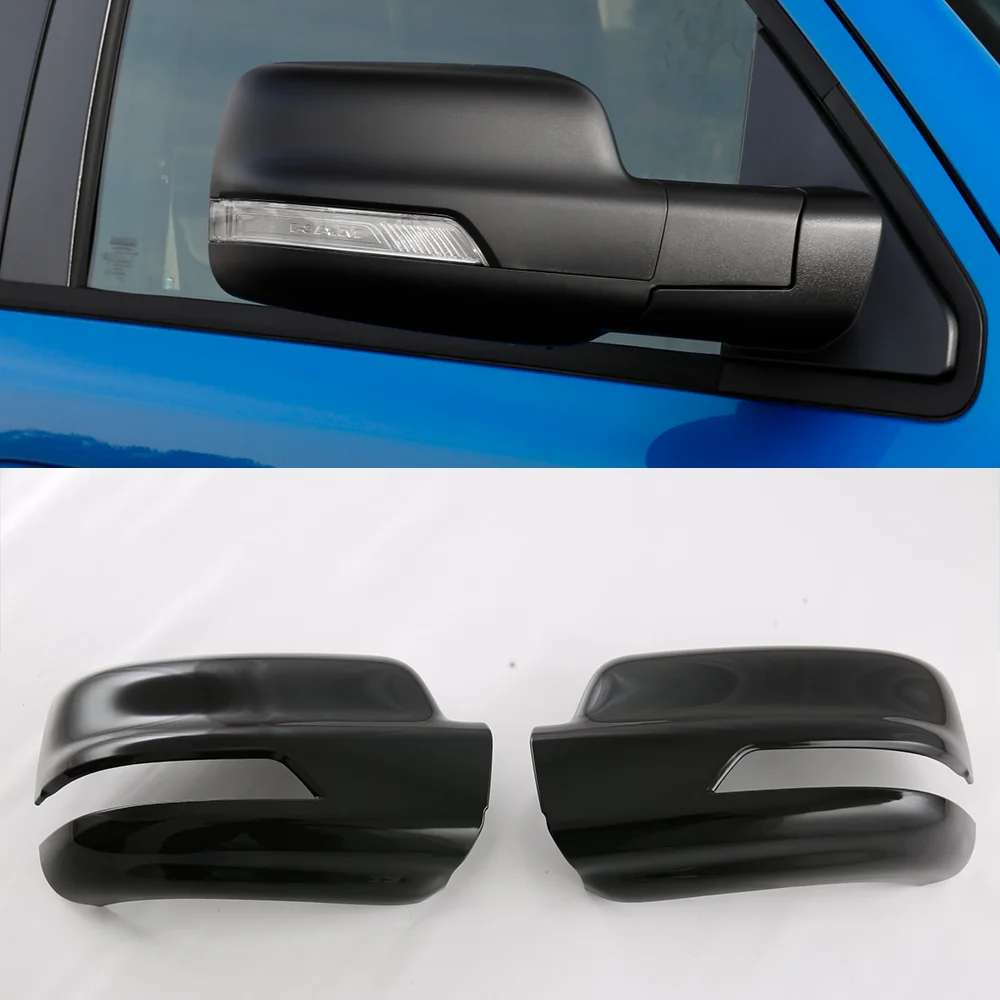 

Auto Rear View Mirror With Light Hole Cover Car Body Kit Upgrade Accessories For Dodge RAM 1500 TRX 2019+