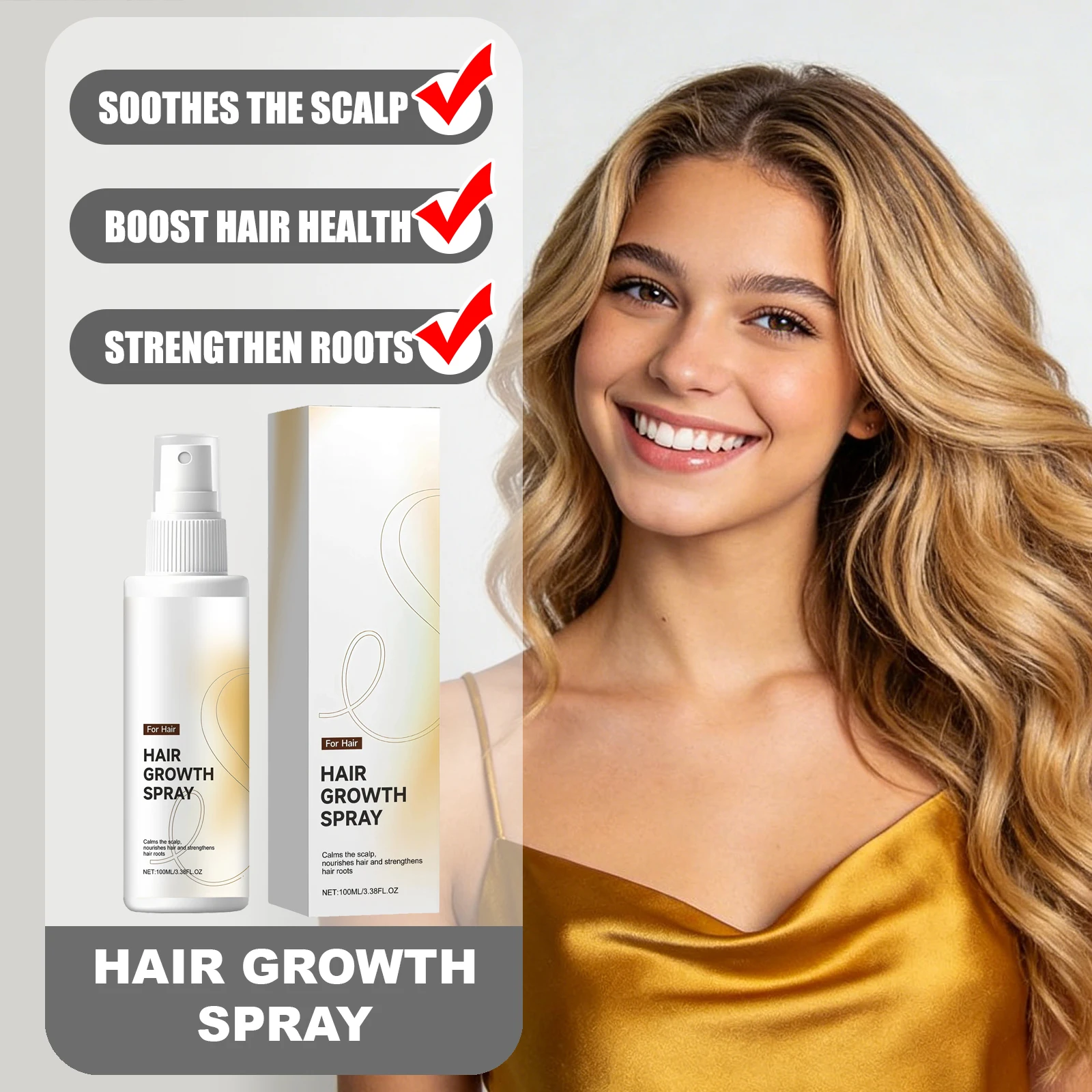 

OUHOE Hair Growth Spray Relieves Dryness Long-Lasting Comfort Nourish Follicles Reduces Hair Breakage