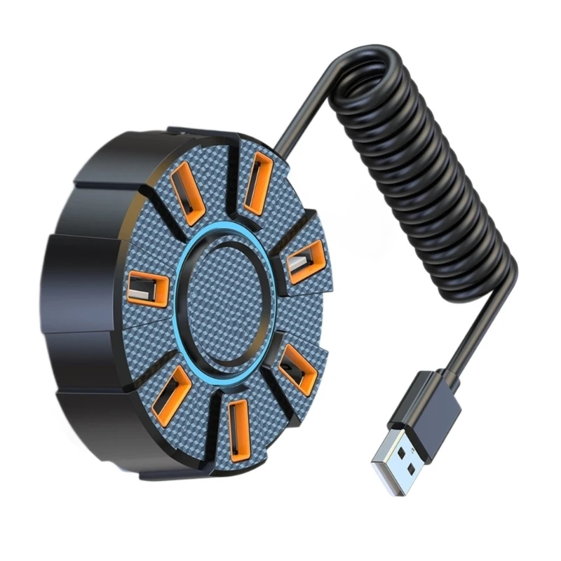  Heavy Duty 7 Port Hubs Simultaneous Device Charging PlugNPlay RGBs Light Indicators