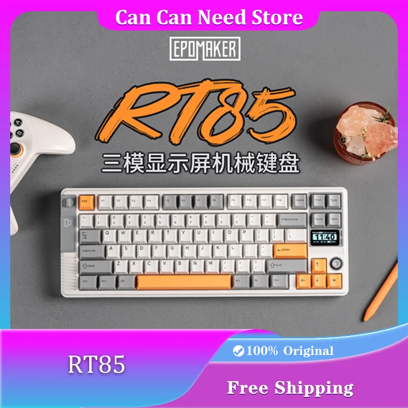 

EPOMAKER RT85 Mechanical Keyboard Three Mode Wireless Bluetooth Customized RGB Hot-swap Gasket Game Keyboard with Display