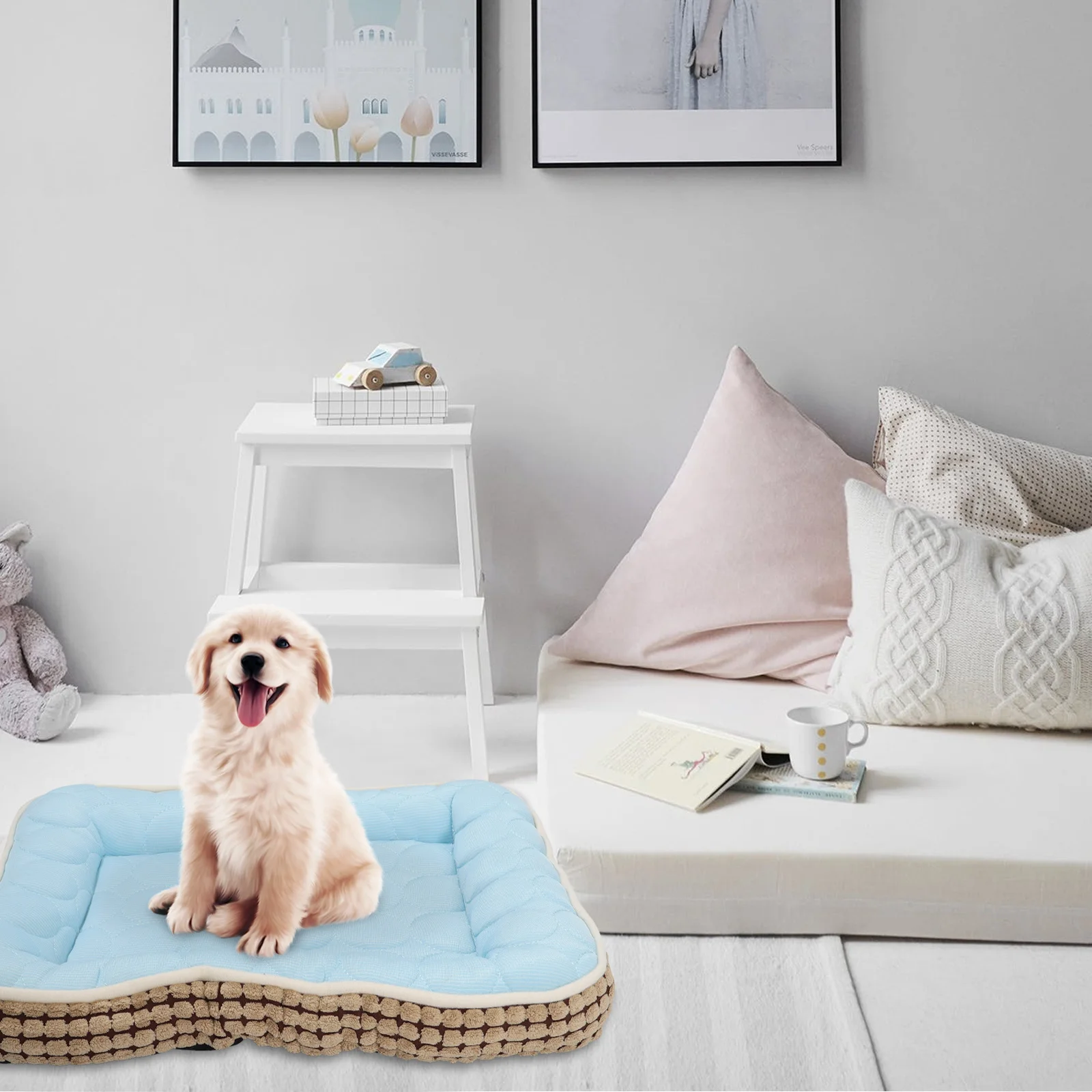 

Cooling Pet Pad for Dogs Cats Summer Self-Chilling Mat Portable Foldable Non-Electric Breathable Outdoor Indoor Use Dog Bed