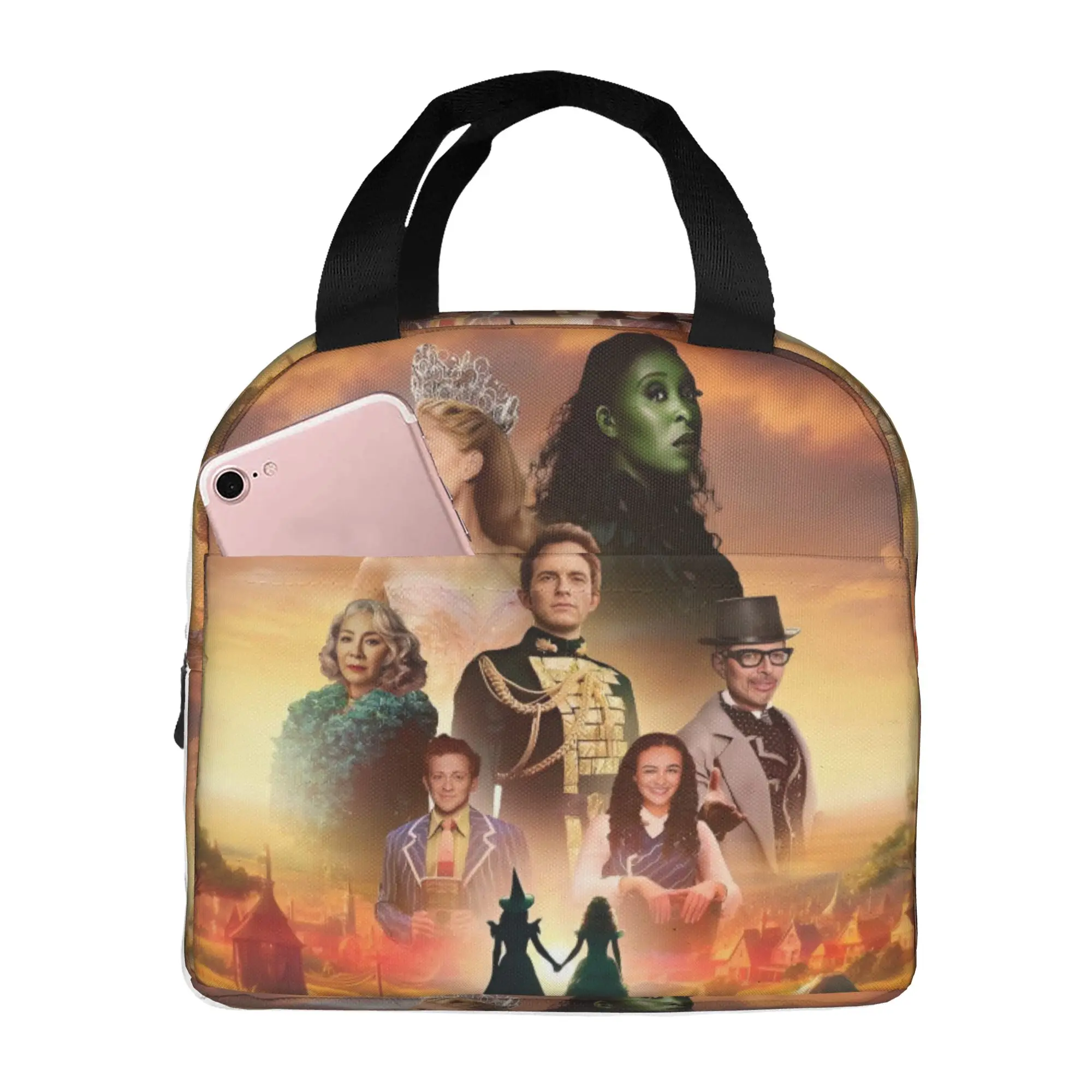 W-Wickeds Resuable Lunch Boxes Women Leakproof Glinda Elegant Good Witch Thermal Cooler Food Insulated Lunch Bag School