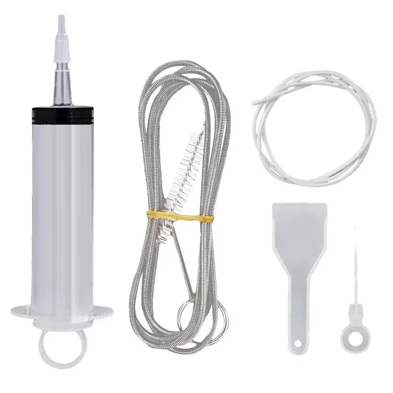 Refrigerator Clean Brush Kit Fridge Drain Wash Brush Suction Syringe 1m Hose Fridge Drain Hole Cleaner Stick Dredge Tool