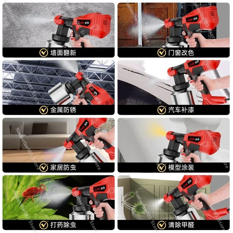 

4800W High Power Electric Paint Gun Paint Latex Paint Spray Gun Small Household High Pressure High Atomization Does Not Block