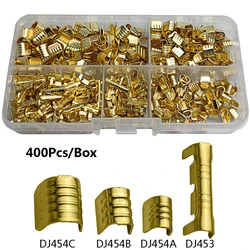 400Pcs DJ454 DJ453 U-Shaped Copper Wire Crimps Terminal Cold Pressing Connectors Docking Wire Connectors For Wire Tab