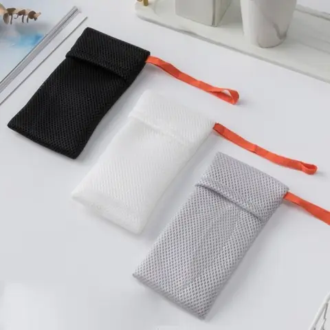 फोमिंग साबुन बैग पोर्टेबल ड्रॉस्ट्रिंग स्पंज बॉडी वॉश साबुन फोमिंग नेट बैग बाथरूम साबुन एक्सफ़ोलिएटिंग मेष बैग सफाई उपकरण 8 best sales साबुन की थैली - №5