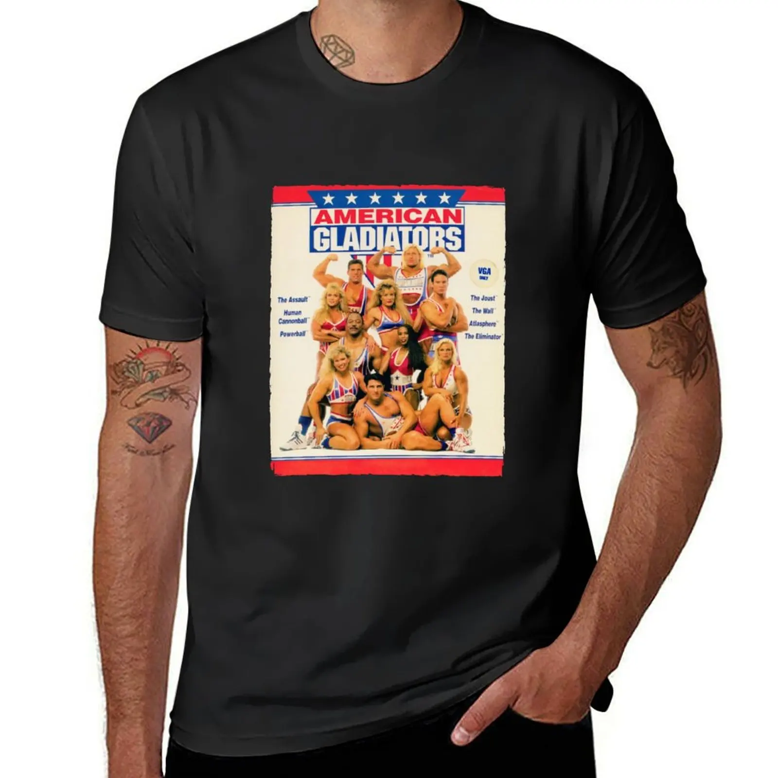 Retro american gladiators T-Shirt boys animal print cute tops fitted t shirts for men