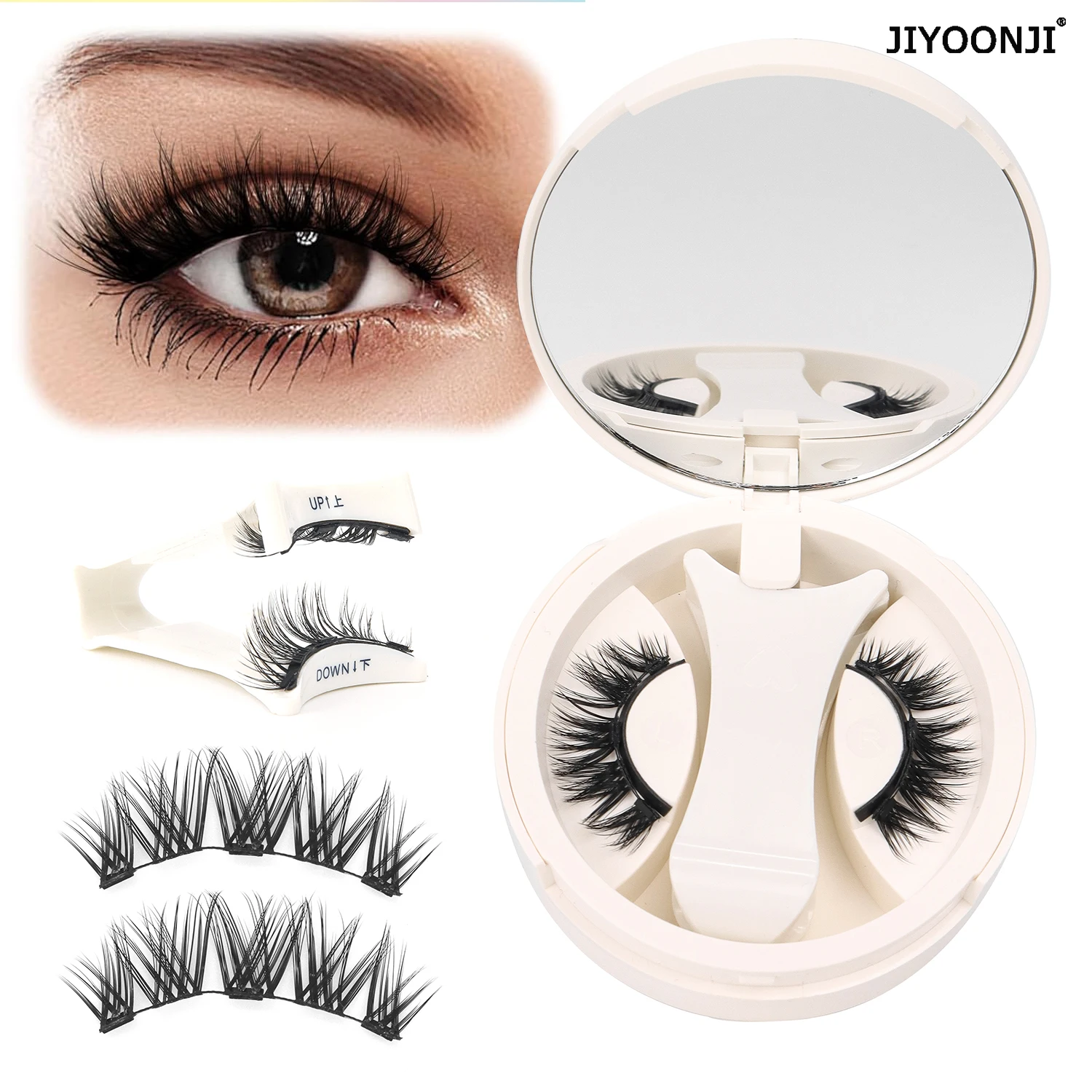 رموش مغناطيسية مع أداة توزيع رموش مغناطيسية ناعمة ذات مظهر طبيعي رموش مغناطيسية سهلة الارتداء والإزالة