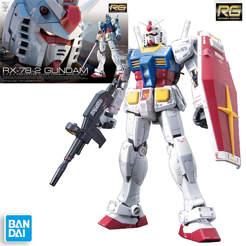 

Bandai Original RG 01 1/144 RX-78-2 GUNDAM Anime Character Robot Assembly Model Toy Boy Gift