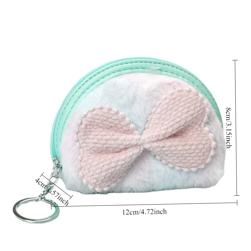 منظم محفظة صغير رائع ومطرز بالزهور وصبغ ربطة عنق من القطيفة على شكل نصف قمر للعملات المعدنية #5