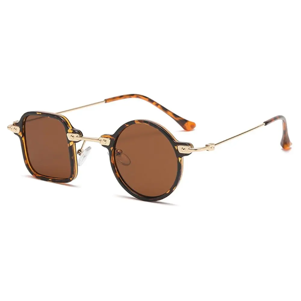 Retro UV400 quadratische runde Sonnenbrille, klare, einzigartige Herren-Punk-Sonnenbrille, asymmetrische Sonnenbrille, Ocean Lens ShadesY2K-Brille für Damen