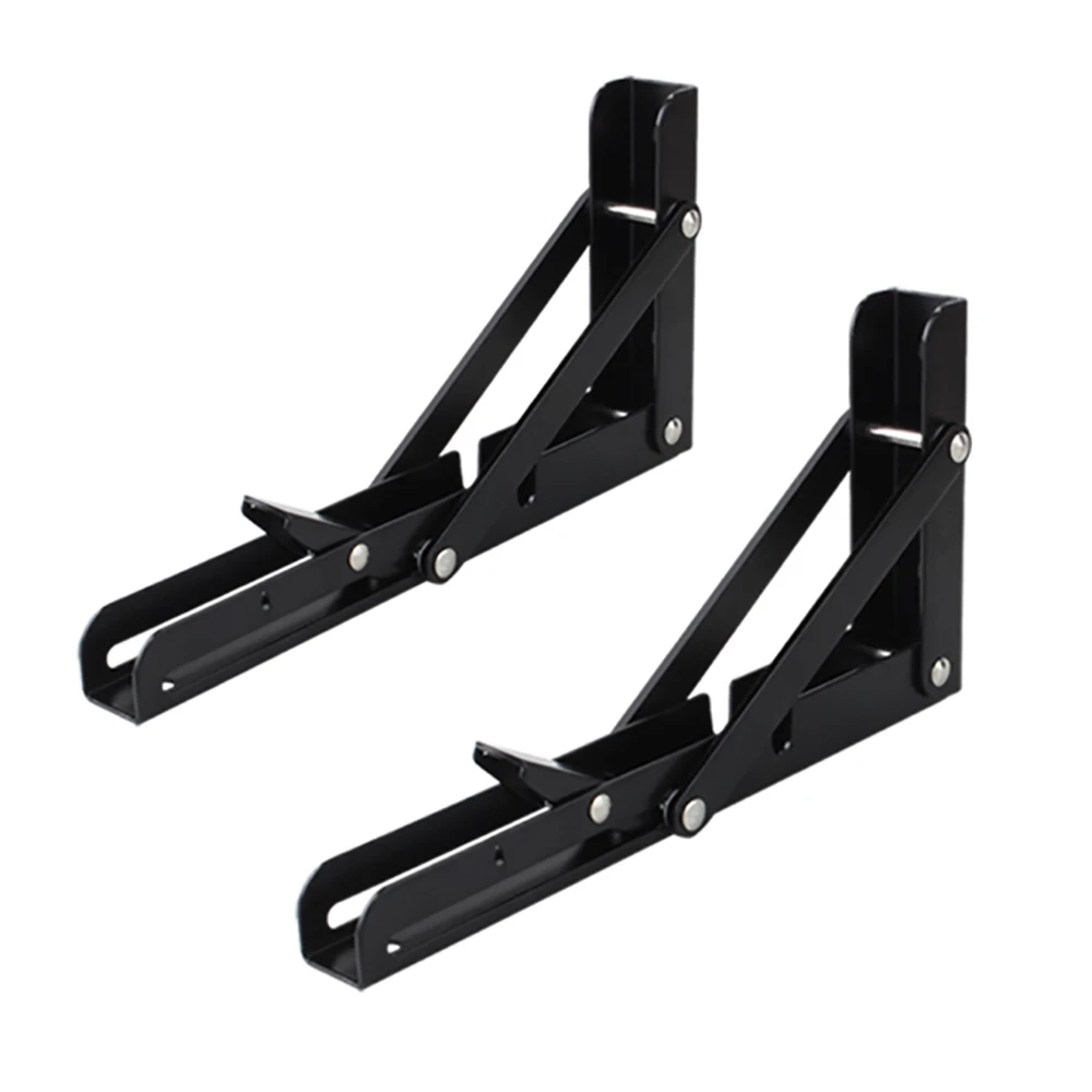 2Pcs 8/10/12/14/16/18/20 Inch Cold-rolled Steel Tripod Bracket L-Shaped Thickened Angle Bracket Foldable Right Angle Bracket