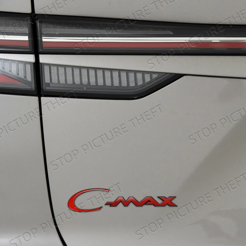 Metal Alloy For Ford C-MAX S-MAX Logo Car Trunk Fender Sticker Decoration Emblem Badge Accessories Glossy Black