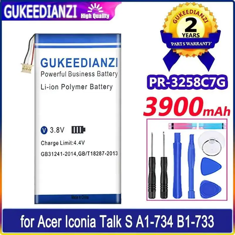

3900Mah For Acer Iconia Talk S A1-734 B1-733 Tablet 3-Wire Safe PR-3258C7G Battery