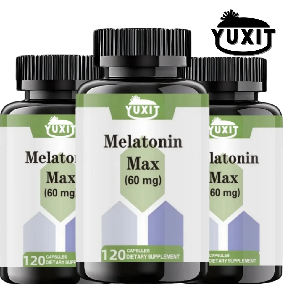 

Melatonin Veggie Capsules Anxiety Relief Improved Sleep Quality Deep Sleep Aid Free Shipping