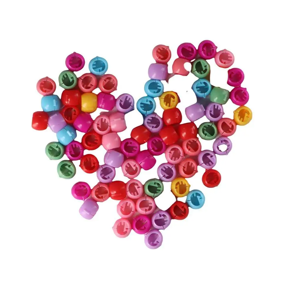 ลูกปัดพลาสติกหลากสี 40 ชิ้น/ชุด สำหรับทำกิ๊บติดผมเด็กผู้หญิง ลูกปัดกลวงขนาดเล็กสำหรับถักเปีย ใช้ได้ทุกวัน