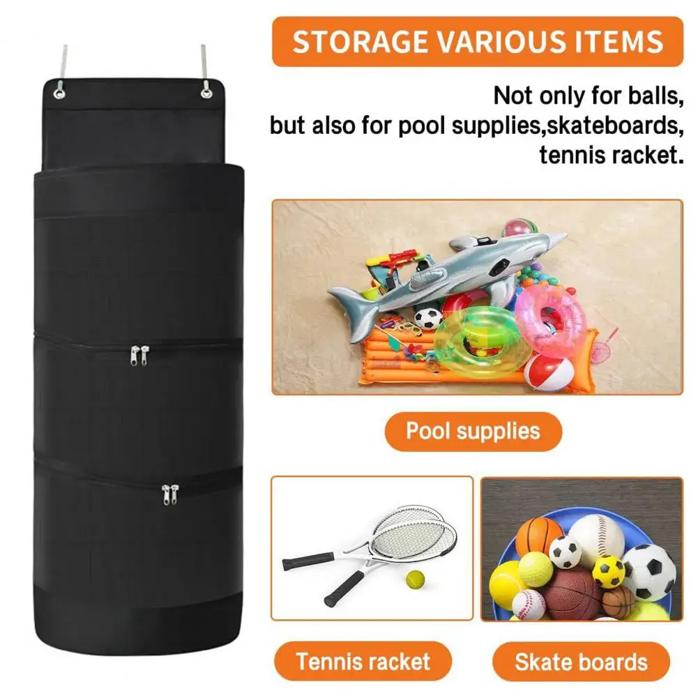 Badminton Gear Organizer Mesh Viewing Window Storage Bag Capacity Hanging Storage Bag for Sports Equipment for Basketball