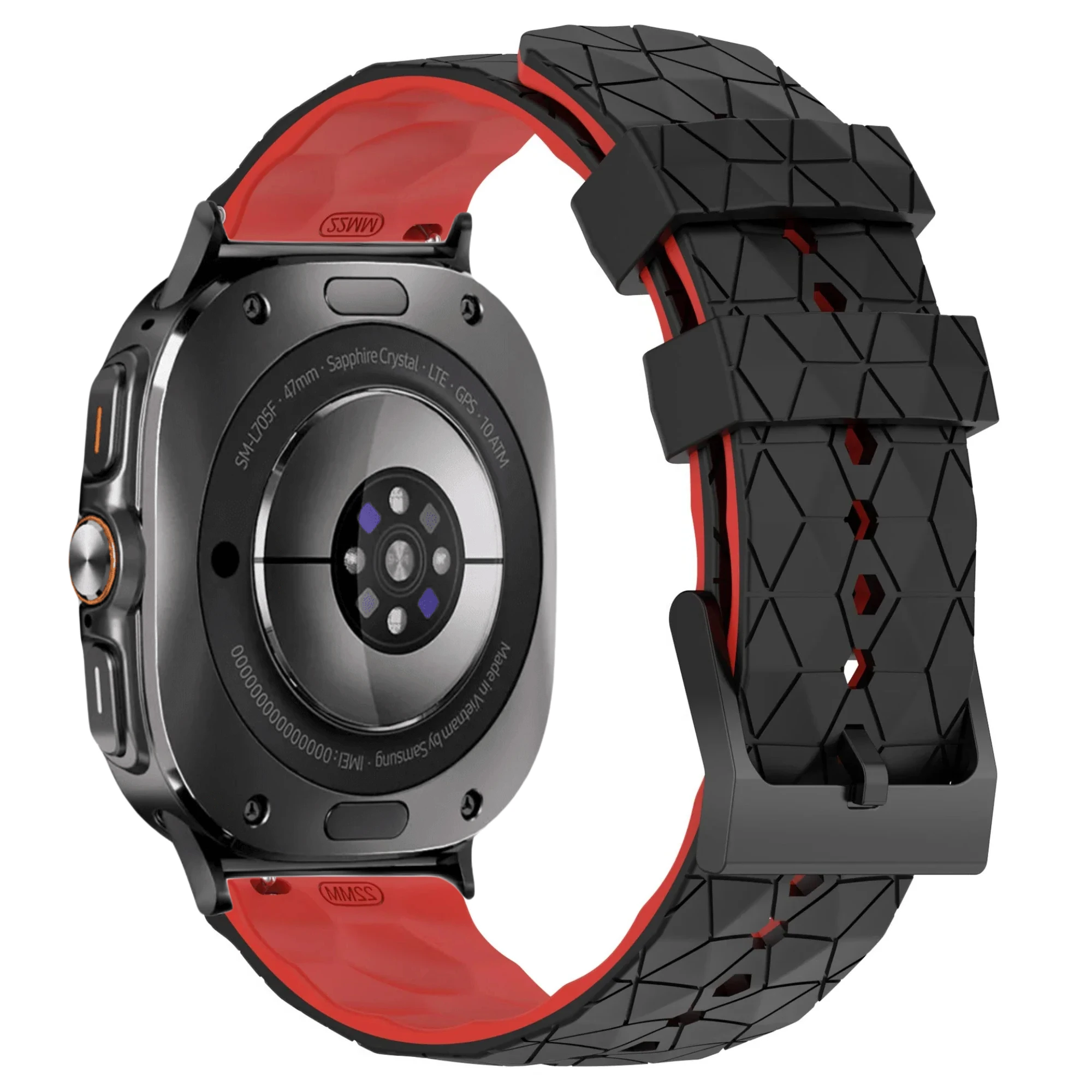 Pulseira de silicone listrada de futebol para samsung galaxy watch ultra 47mm acessório de pulseira de substituição para galaxy watch ultra 2025