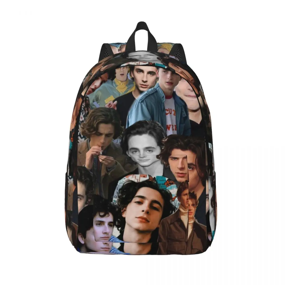 Timothee Chalamet Collage Design para homens e mulheres, mochila escolar estudantil, mochila de lona, faculdade elementar ao ar livre