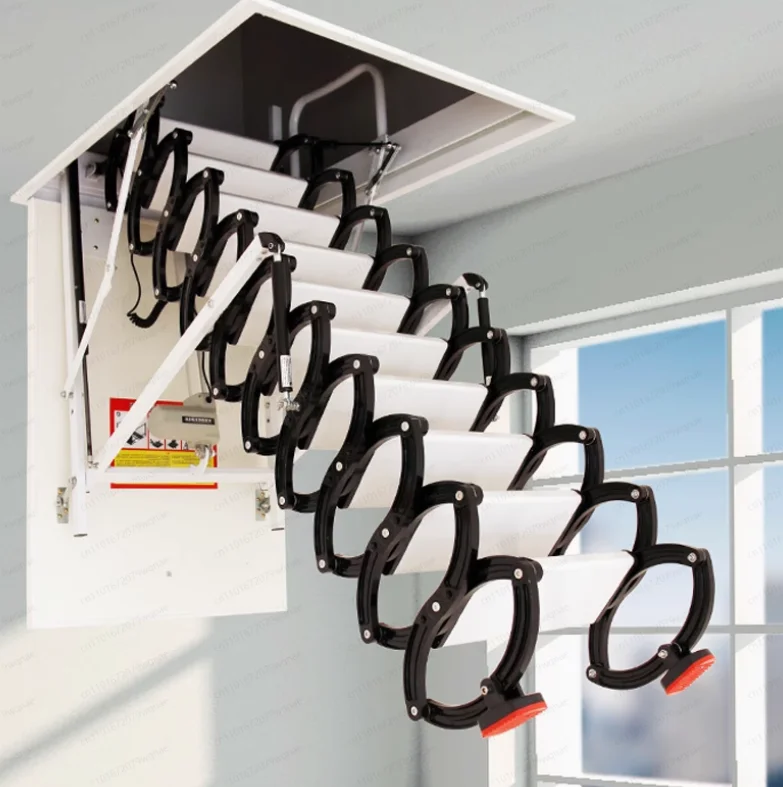 

Attic retractable ladder household folding ladder lifting invisible compound electric indoor retractable ladder thickening