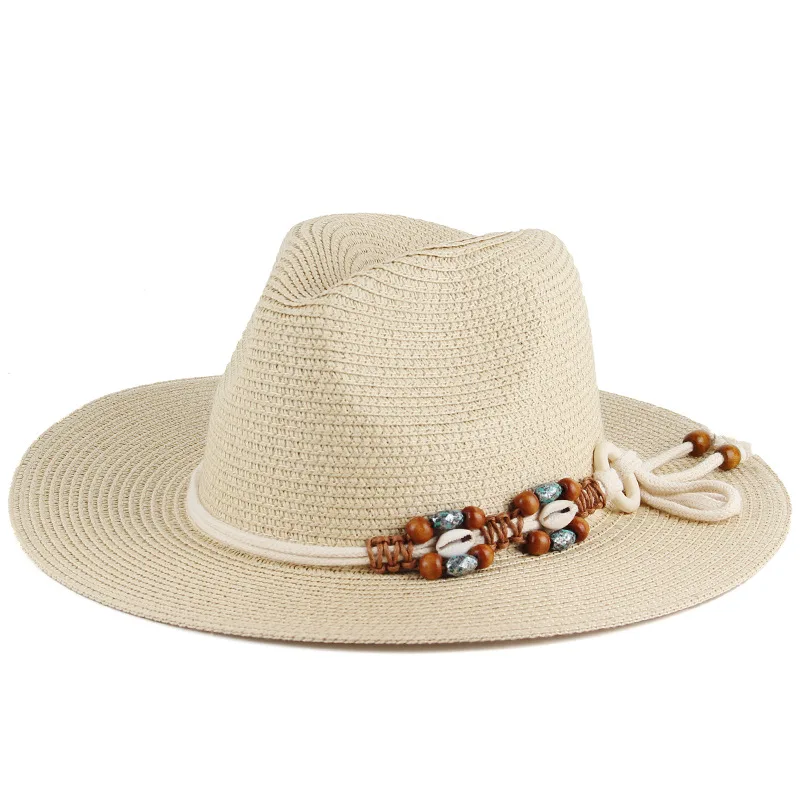 

2022 Summer New Fashion Casual Panama Straw Hat Outdoor Beach Sun Hat Women's Sun Protection Hat