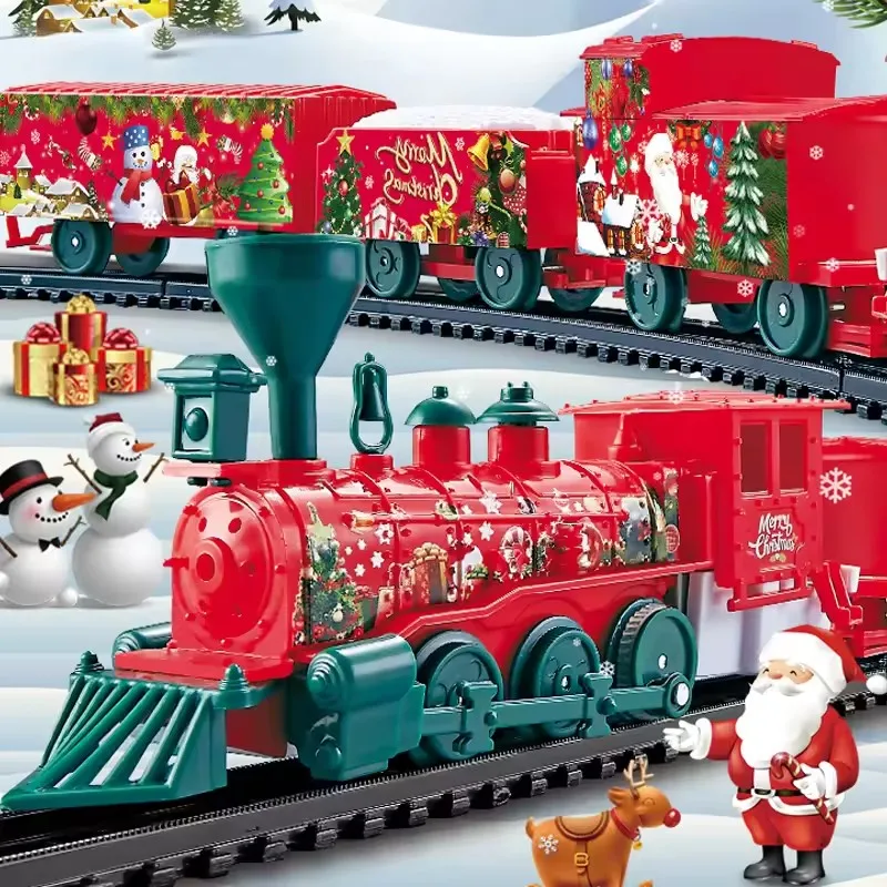 

Classic Christmas Train Set with Sound Railway Tracks Sets Battery Operated Train Toy Models ， Train Railway Tracks Christmas
