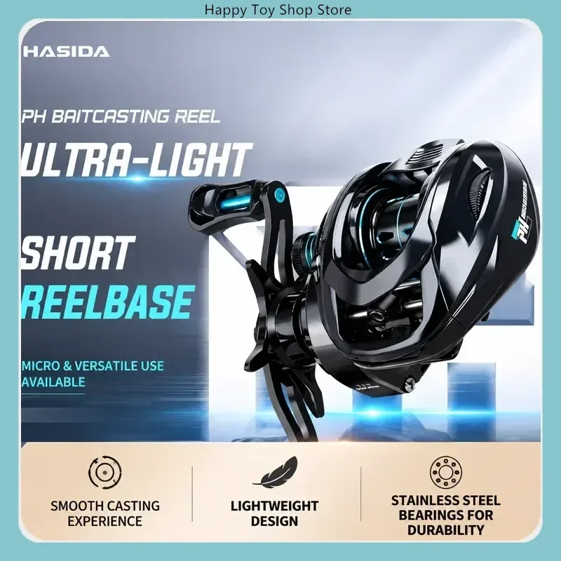 HASIDA 4th Gen PH Baitcasting Reel Multi Gear Magnetic Brake Anti Backlash Long Cast Ultra Light 7g Spool Lure Fishing Reel Pro