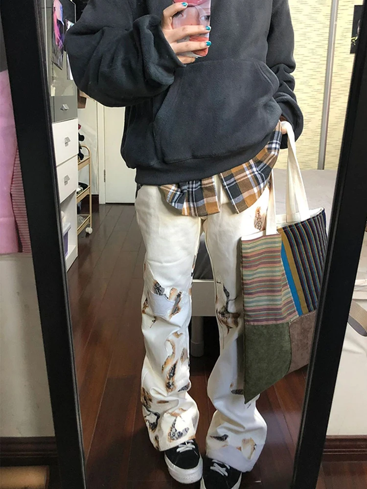 Damskie spodnie jeansowe na jesień i zimę 2025, Harajuku, obcisłe, z niskim stanem, szerokie, dzwony, japońskie Y2k, kowbojskie, bootcut, nowe.