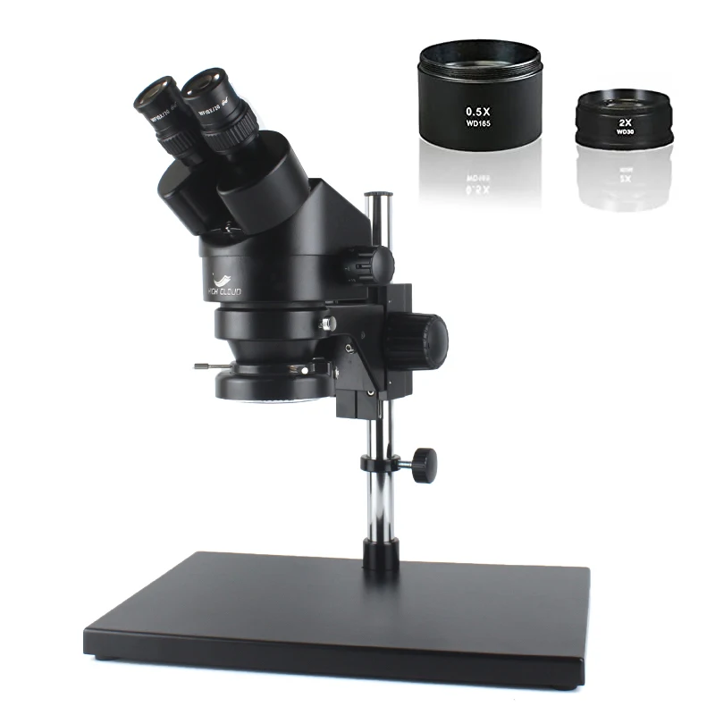 Binocular Microscope Magnification Continuous Zoom 7X-45X Stereo Microscopio Head + WF10X/20mm Eyepiece For Phone PCB Soldering