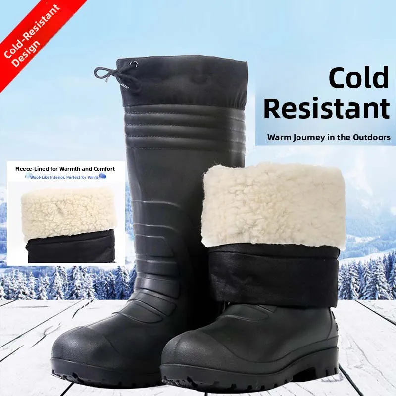 

Зимние ботинки Thiened Fce, мужские непромокаемые резиновые сапоги на хлопковой подкладке, теплые зимние ботинки, нескользящие ботинки большого размера