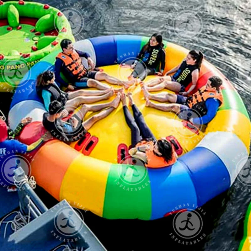 Factory Price Inflatable Flying 0.9mm PVC Towable River Disco Boat Raft With Pump