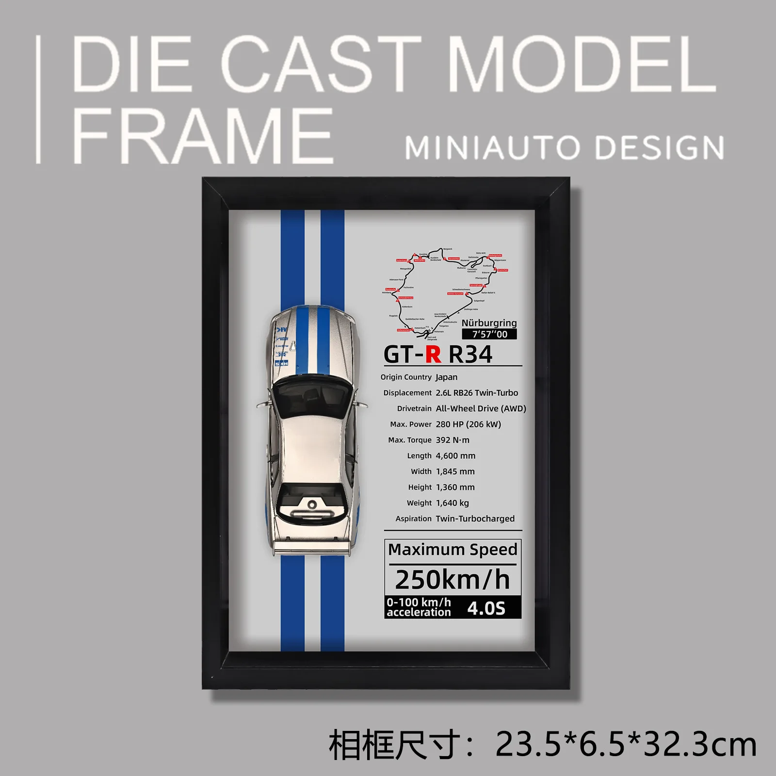 

1:32 3D picture frame hanging painting Simulation Diecast Car Metal Alloy Model Car kids toys collection gifts