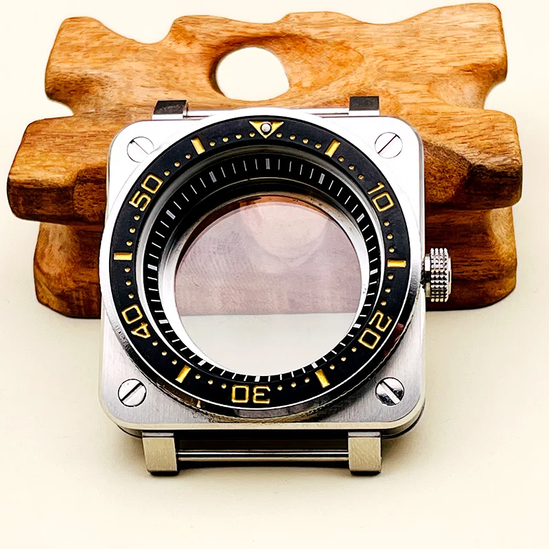 Quadratisches SKX007-Uhrengehäuse, Cockpit-Ersatzgehäuse, passend für NH35 NH36 4R 6R 7S, japanisches Uhrwerk, Saphirglas, SKX007 NH35 Tauchgehäuse