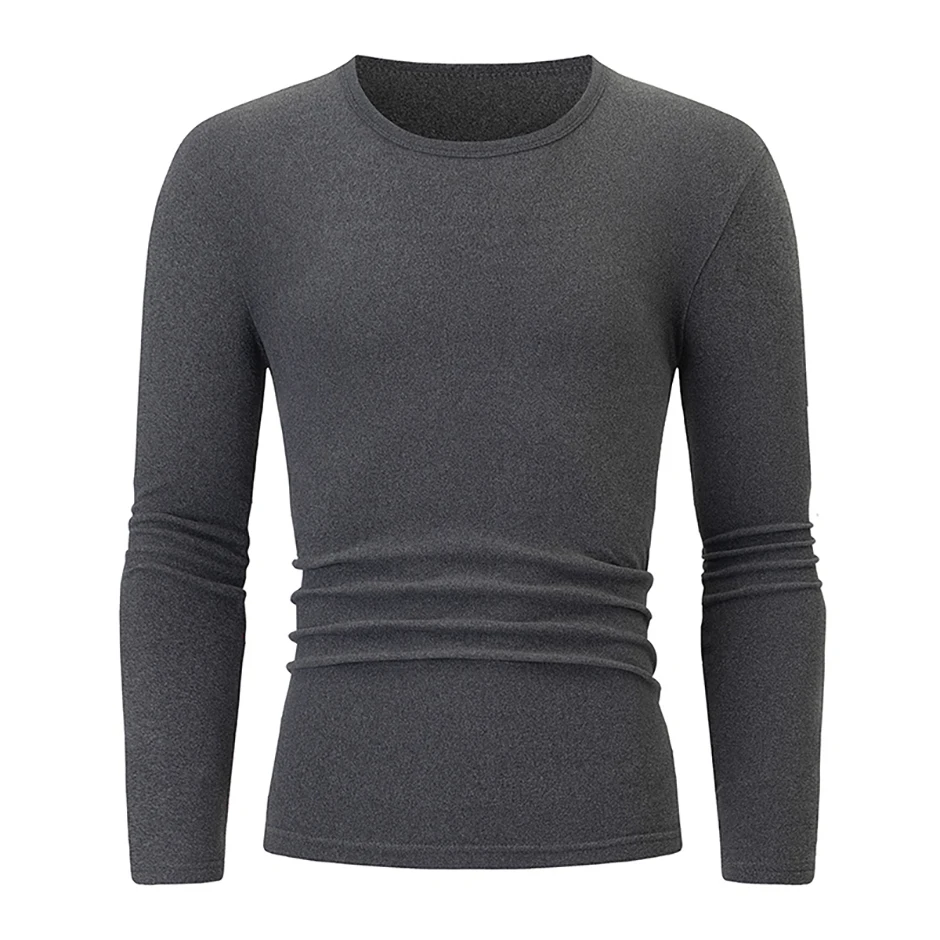 1/2/4-teiliges Set aus lässigen warmen Unterwäsche-Set für Herren und Teenager im Herbst/Winter, bequemes Sport-Langarmshirt mit dicker Basis – Detail 8