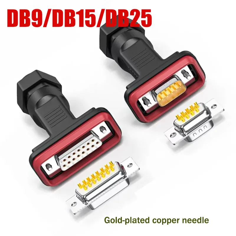 AISG DB9/DB15 Industrial Grade Plug Wire Connector 9 Pin Male Female Base Station Plug 15pin Gold Plated Solid Needle Waterproof