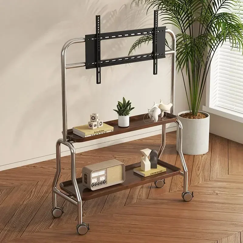

Приятный для бюджета, напольное крепление для телевизора из нержавеющей стали, передвижная современная подвесная подставка для гостиной, спальни, 43-75 дюймов, бытовая
