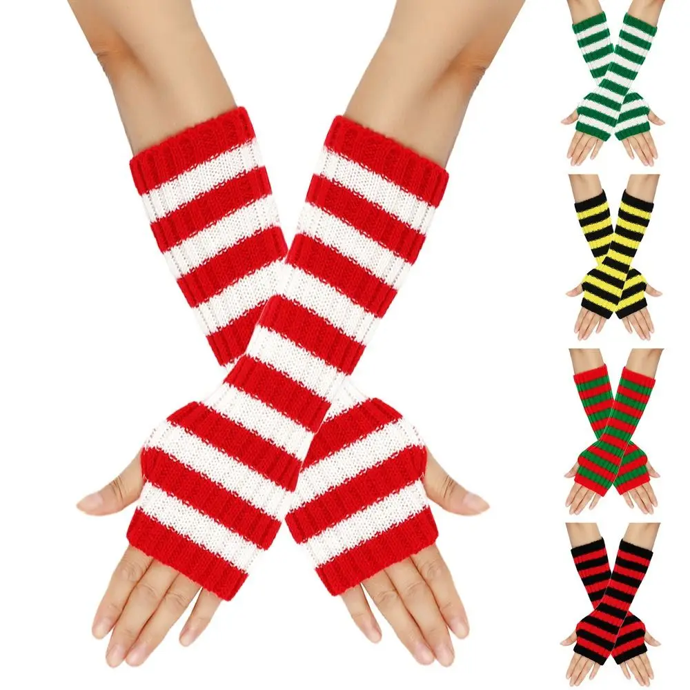 

Fashion Touch Screen Striped Knitted Gloves Y2K Cycling Mittens Wool Gloves Harajuku Windproof Winter Gloves Cycling