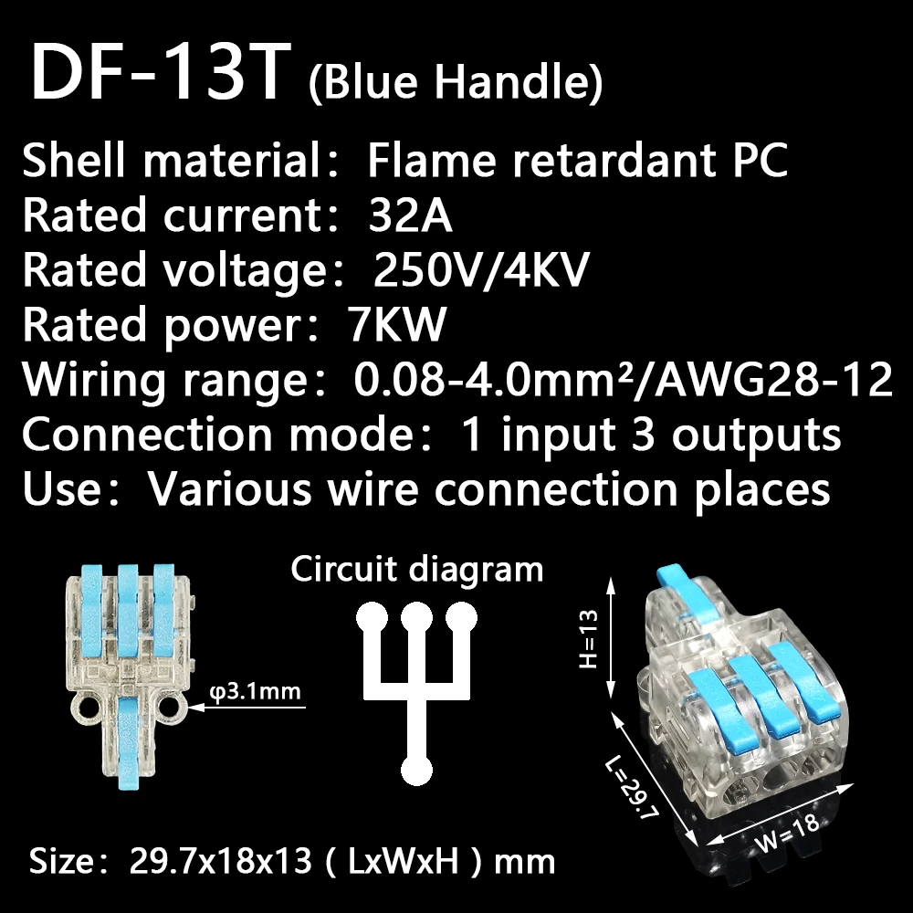 Mini Snelle Wire Cable Connectors Universele Compact Dirigent Lente Splicing Bedrading Connector Push-In Terminal Block 93/63