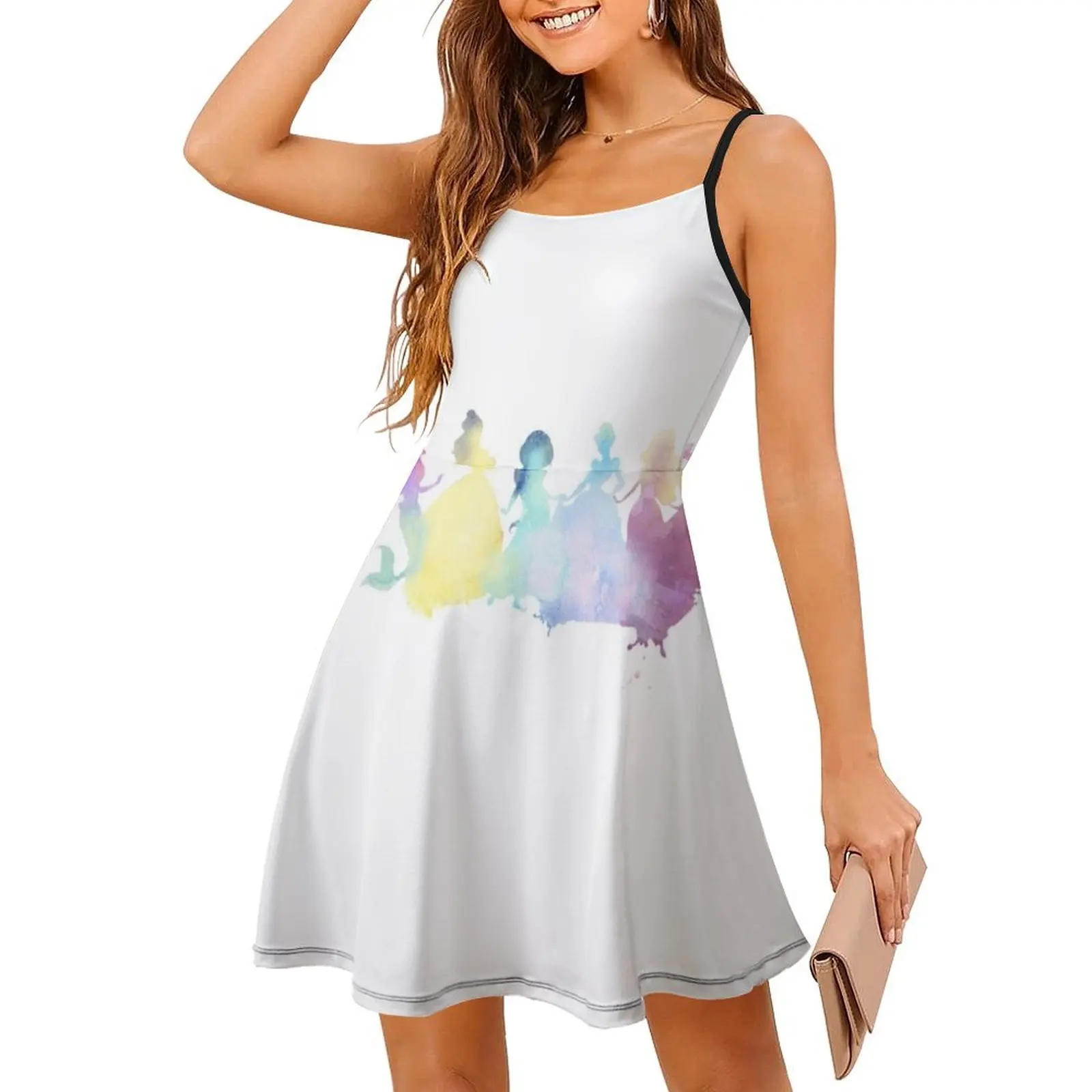 فستان الأميرات الأزهار سموك للنساء لربيع وصيف فستان كاجوال للحفلات والأميرات الأميرة حسناء أريال #3