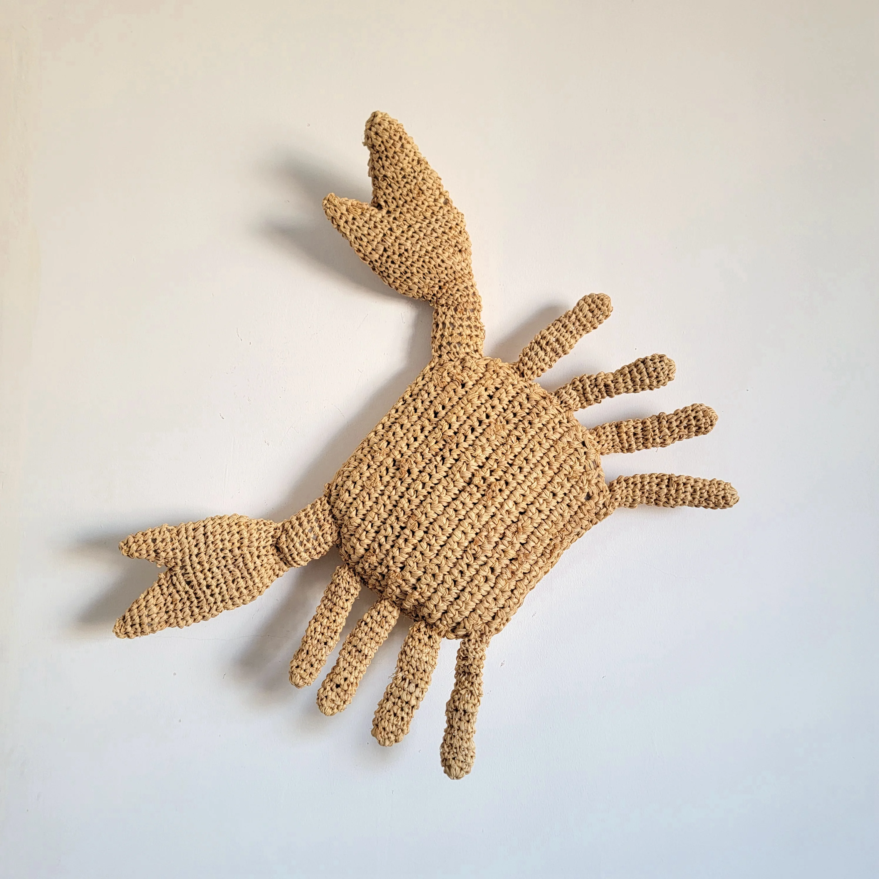 Natural Fiber weaving Pillow-crab shape- handwork-22*27cm