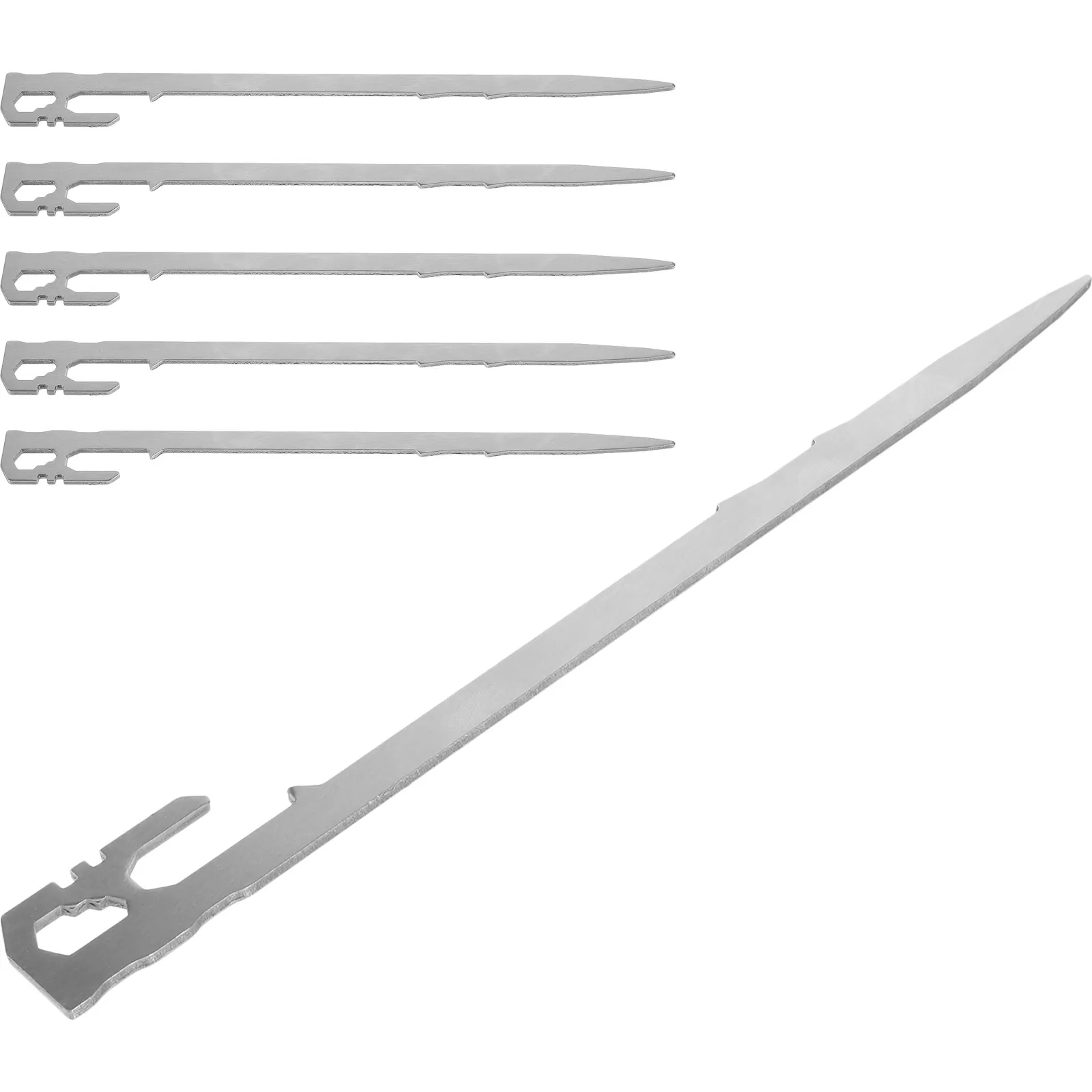 

6Pcs Heavy Duty Tent Stakes with Chisel Point Curved Hook Design for Tents Tarps Gazebos Trampolines Swing Sets Outdoor