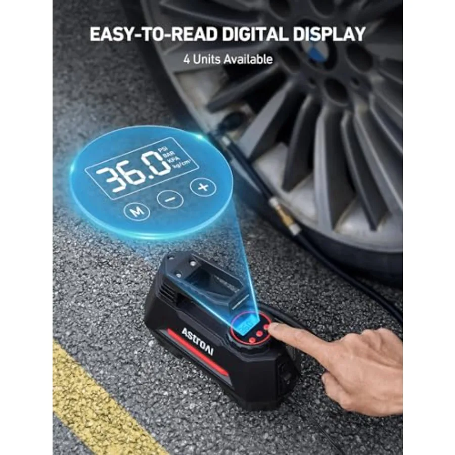 منفاخ إطارات ضاغط الهواء بطول 12 قدم مع سلك تمديد ولاعة السجائر لصيانة المركبات والاستخدام الخارجي عالي الضغط Ai